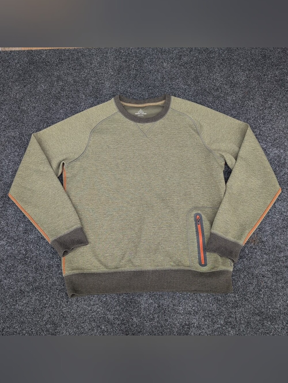Prana Sweatshirt Mens Large Cargo Heather Green Halgren Urban Long Sleeve Crew